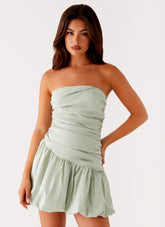 Floria Bubble Mini Dress - Sage