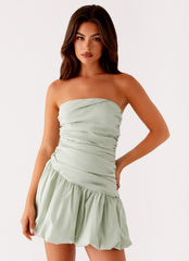 Floria Bubble Mini Dress - Sage