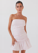 Dear Taylor Ruched Mini Dress - Pink Cloud