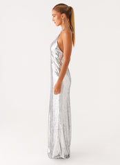 Billions Sequin Maxi Dress - Mirror Silver