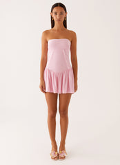 Larnie Linen Mini Dress - Pink