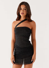 Misty Mesh Mini Dress - Black