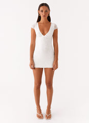 Nessa Mesh Mini Dress - White