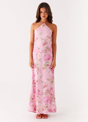 Pascal Maxi Dress - Pink Floral Print