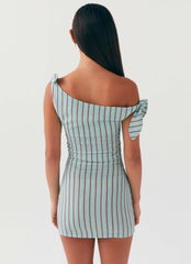 Amazonia Linen Mini Dress - Coastal Stripe