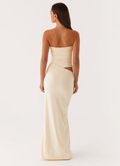 Romee Strapless Maxi Dress - Pastel Yellow