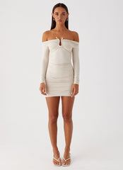 Rudy Long Sleeve Mini Dress - Ivory