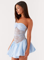 Safina Bubble Mini Dress - Blue