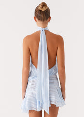 Willow Chiffon Mini Dress - Blue