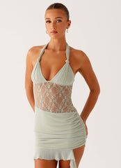 Tate Mesh Mini Dress - Sage