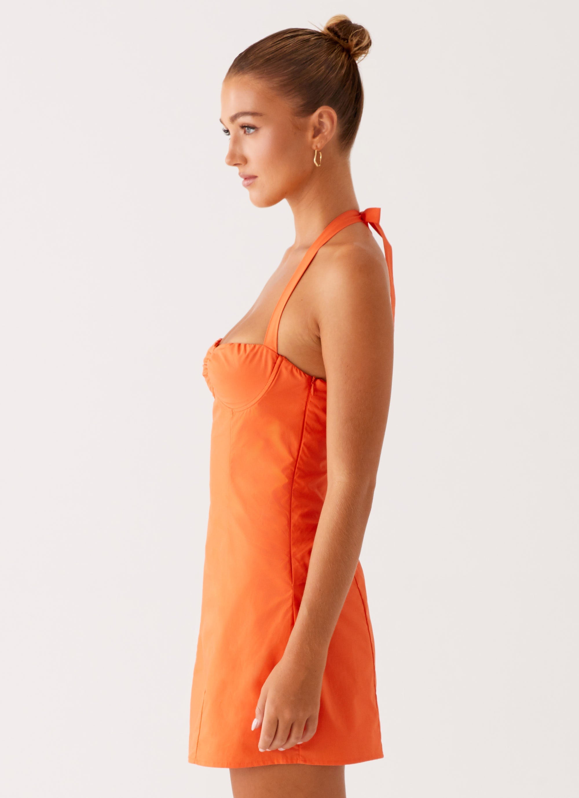 Contessa Halter Mini Dress - Orange
