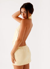 Birdie Halterneck Mini Dress - Yellow