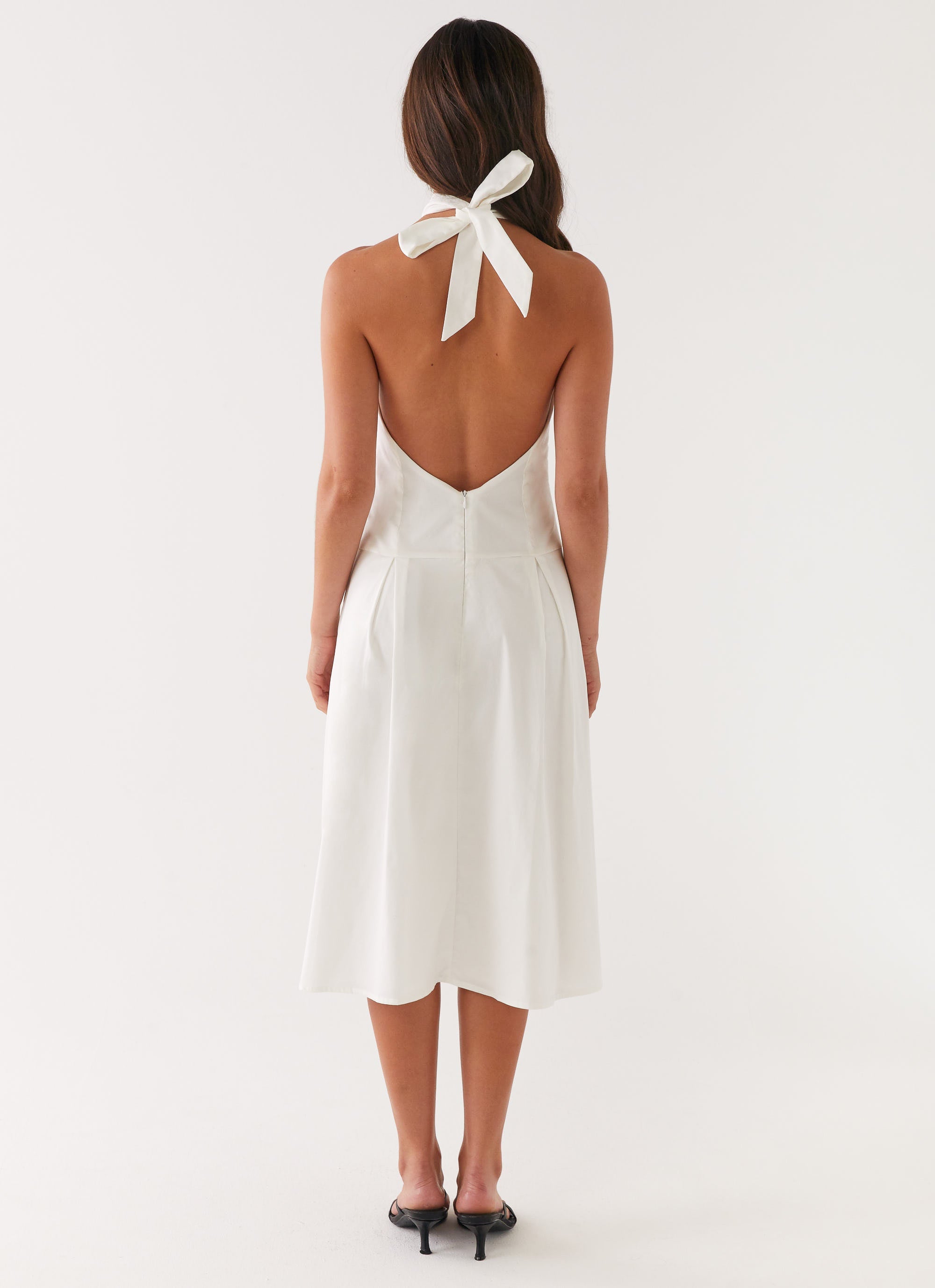 Calla Halter Midi Dress - White