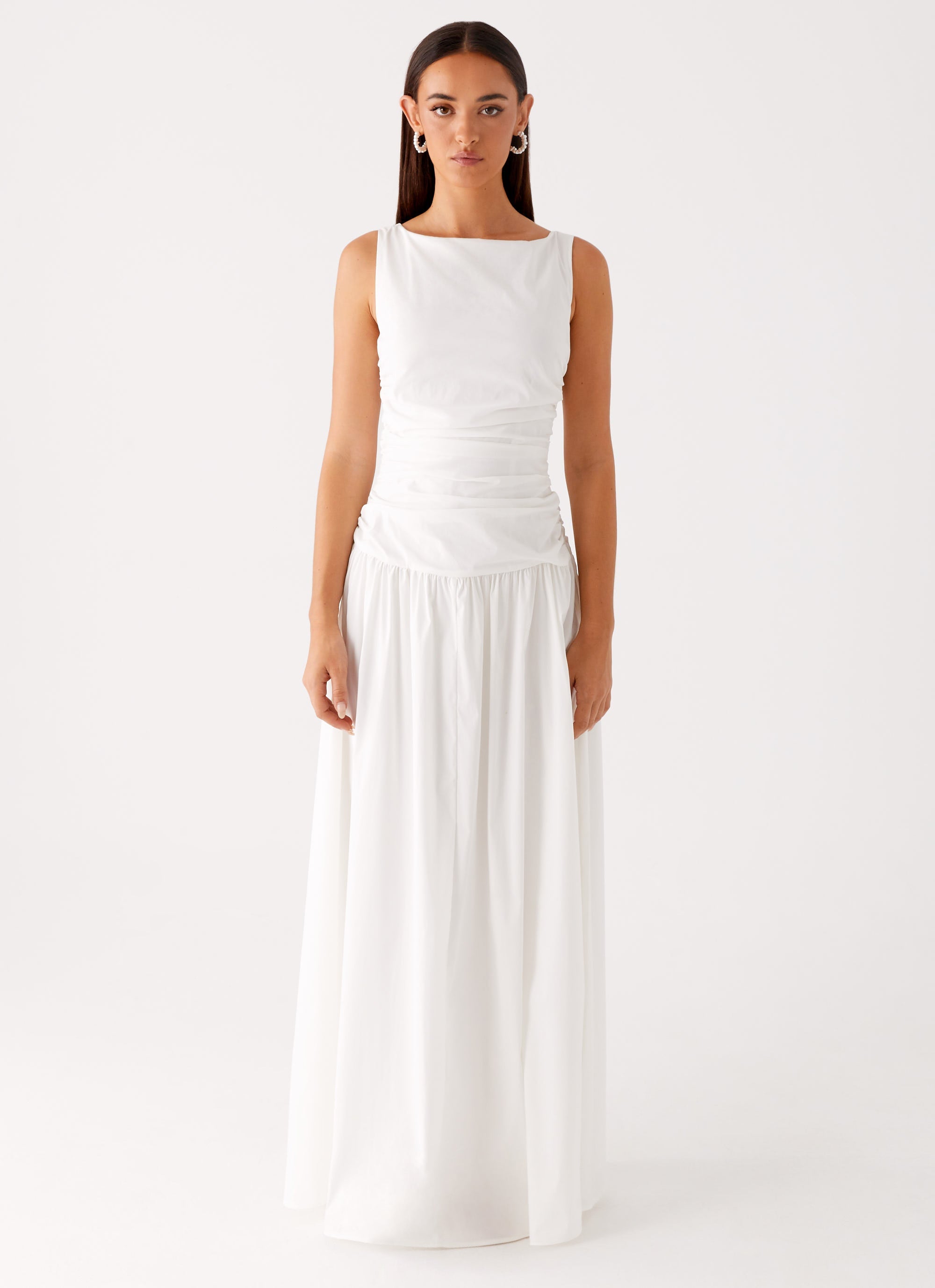 Carmel High Neck Maxi Dress - White