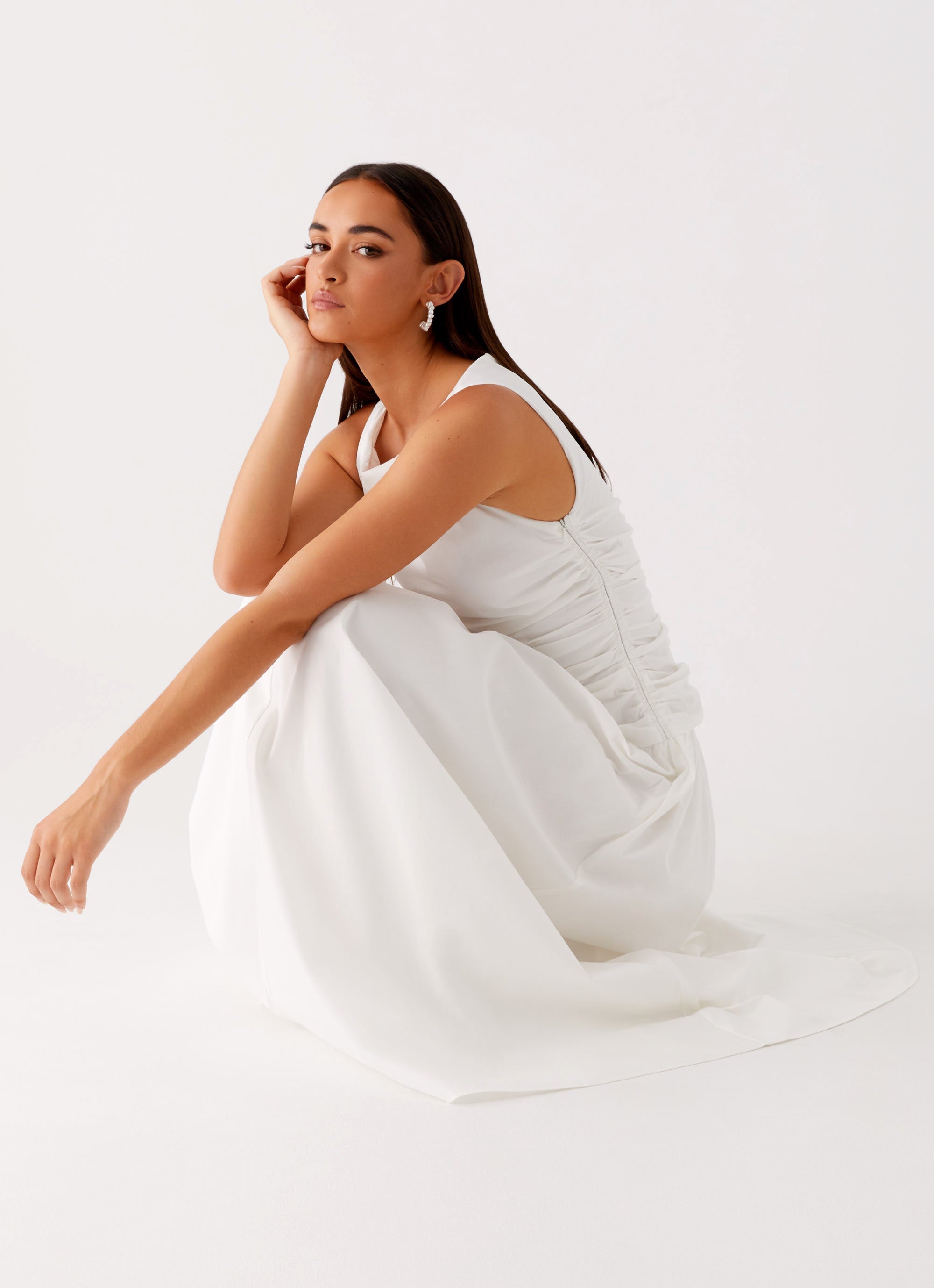 Carmel High Neck Maxi Dress - White