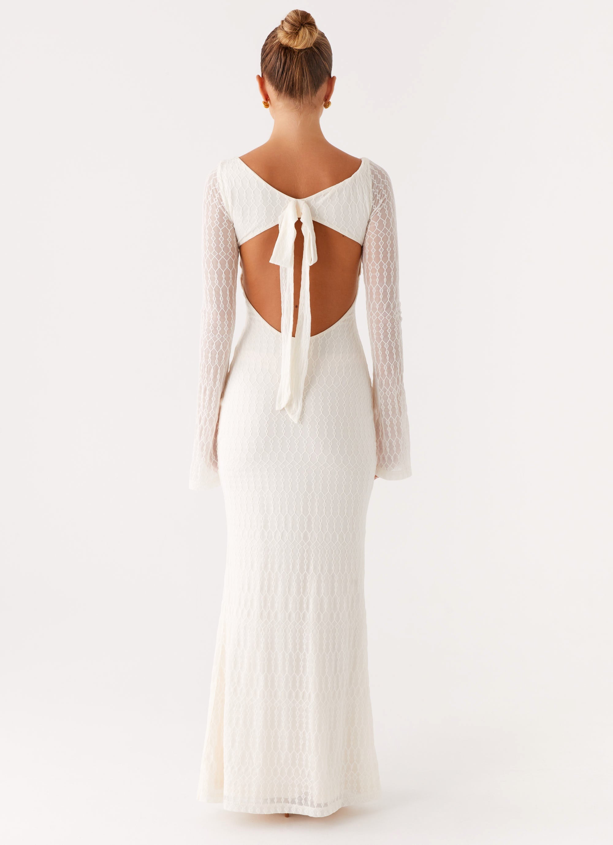Ethereal Long Sleeve Maxi Dress - Ivory