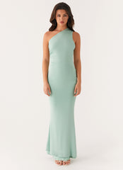 Imagine This One Shoulder Maxi Dress - Mint
