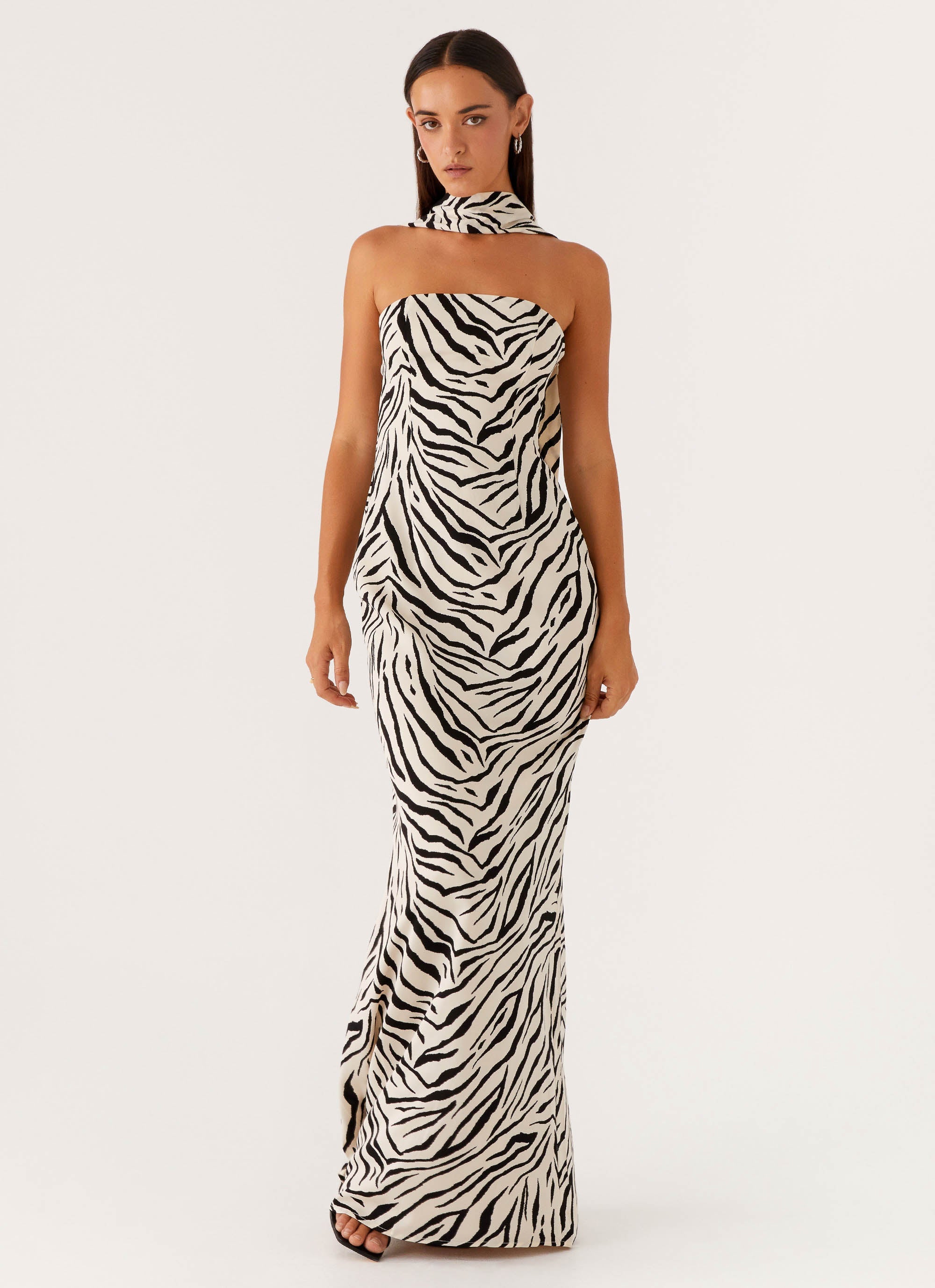 Jigsaw Strapless Maxi Dress - Zebra