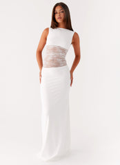 Medina Lace Maxi Dress - White