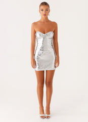 Pacha Sequin Mini Dress - Silver Sequin