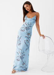Felicia Daisy Maxi Dress - Blue Floral
