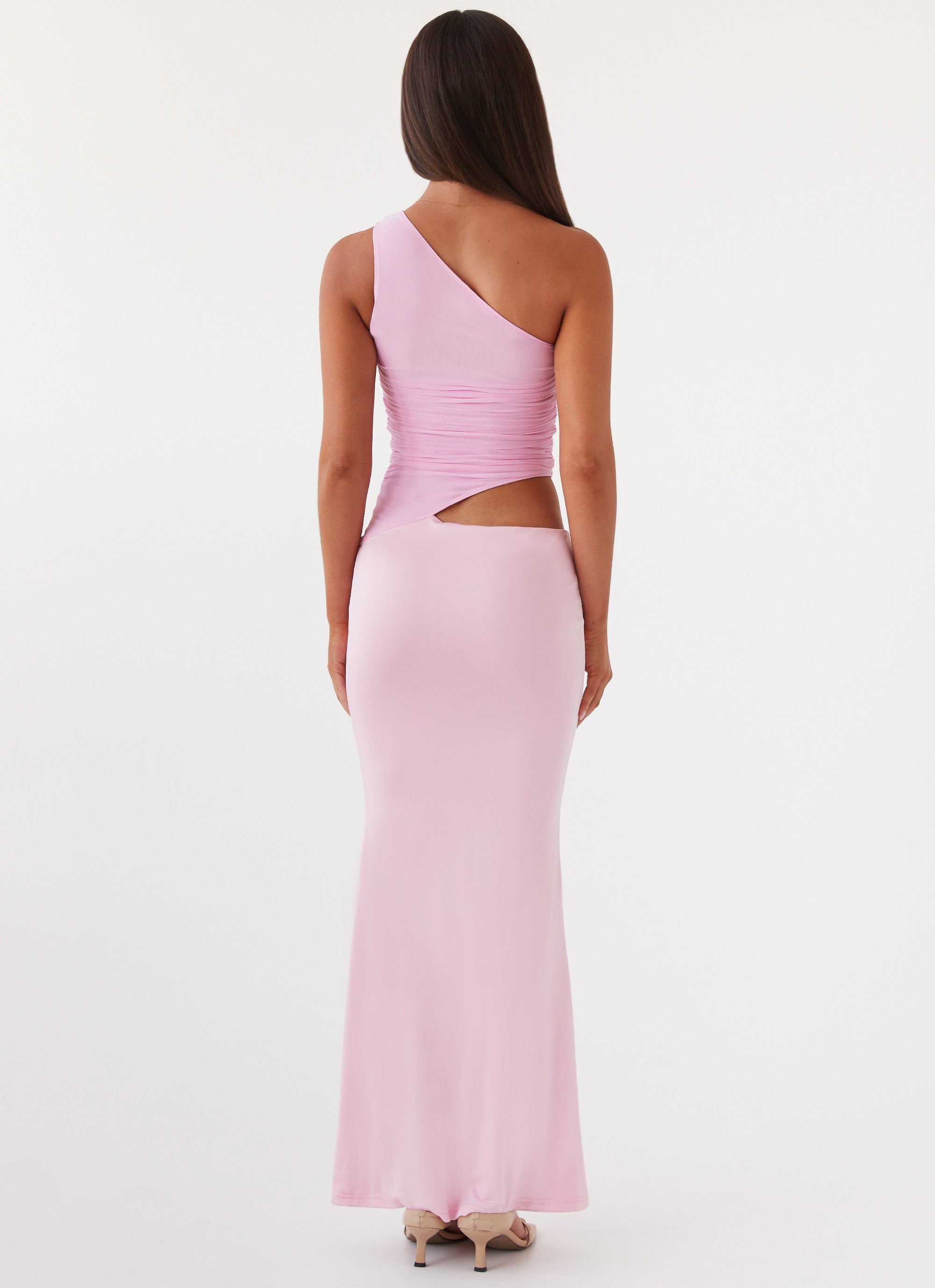 Seranella One Shoulder Maxi Dress - Pink