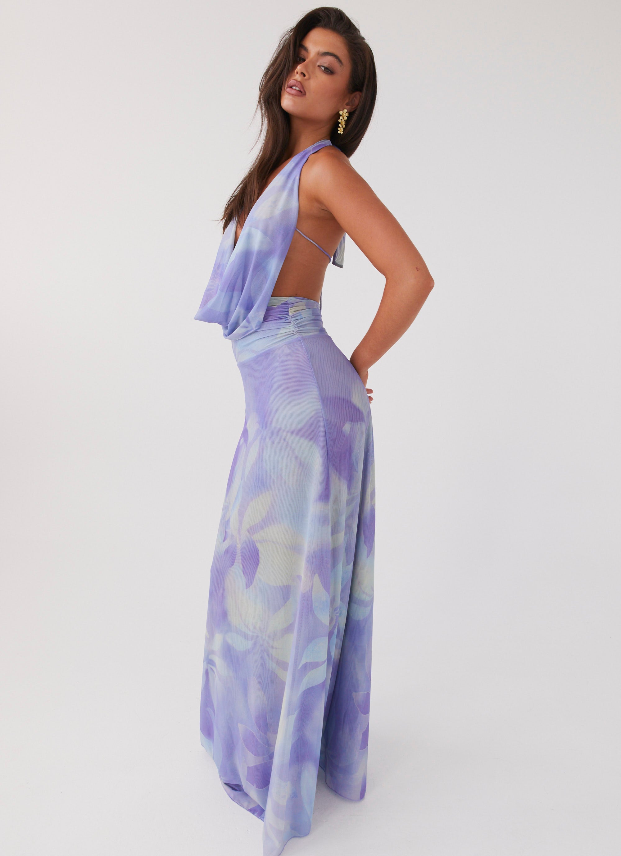 Elysia Mesh Maxi Dress - Purple Rain