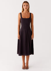 Rowyn Midi Dress - Black Polka Dot