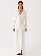 Sabetha Knit Maxi Dress - White