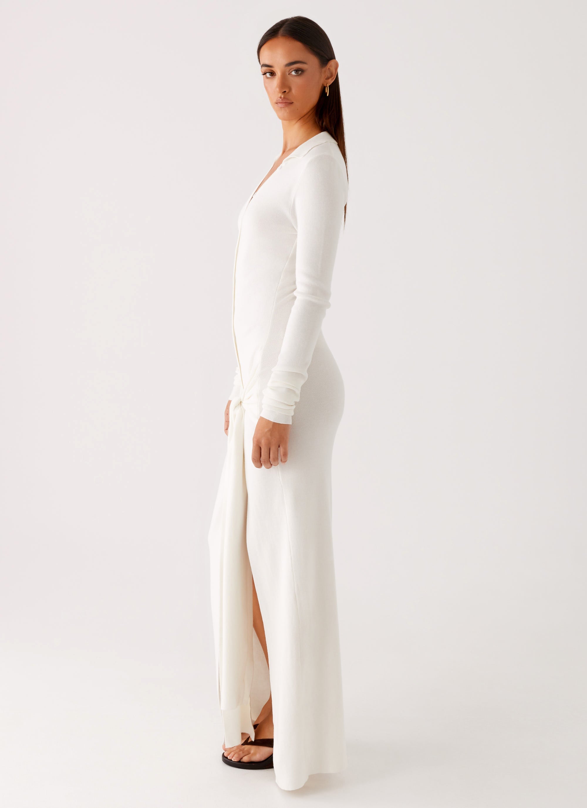 Sabetha Knit Maxi Dress - White