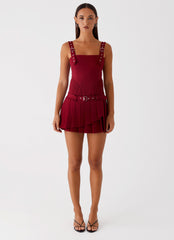 Uma Mini Dress - Cherry Red