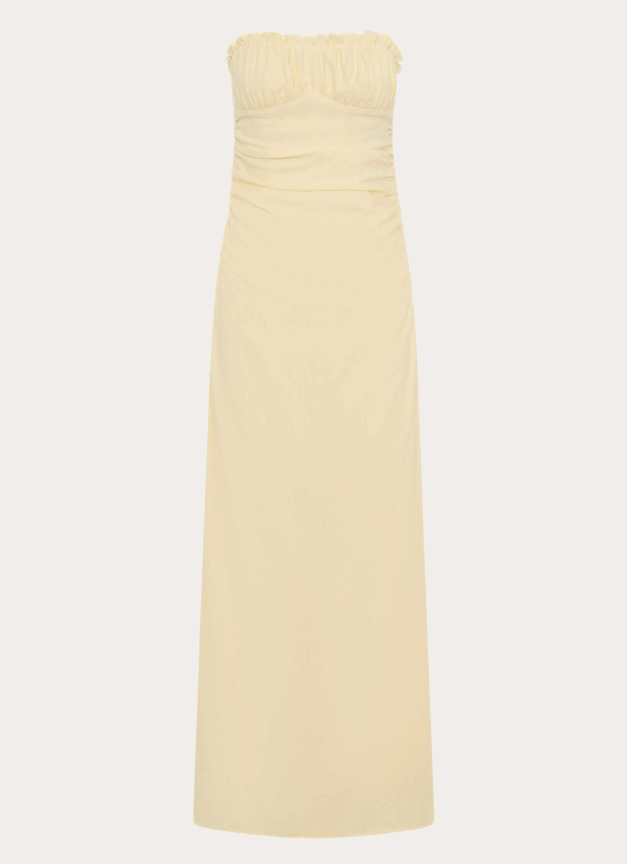 Xena Gathered Maxi Dress - Yellow
