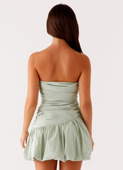 Floria Bubble Mini Dress - Sage